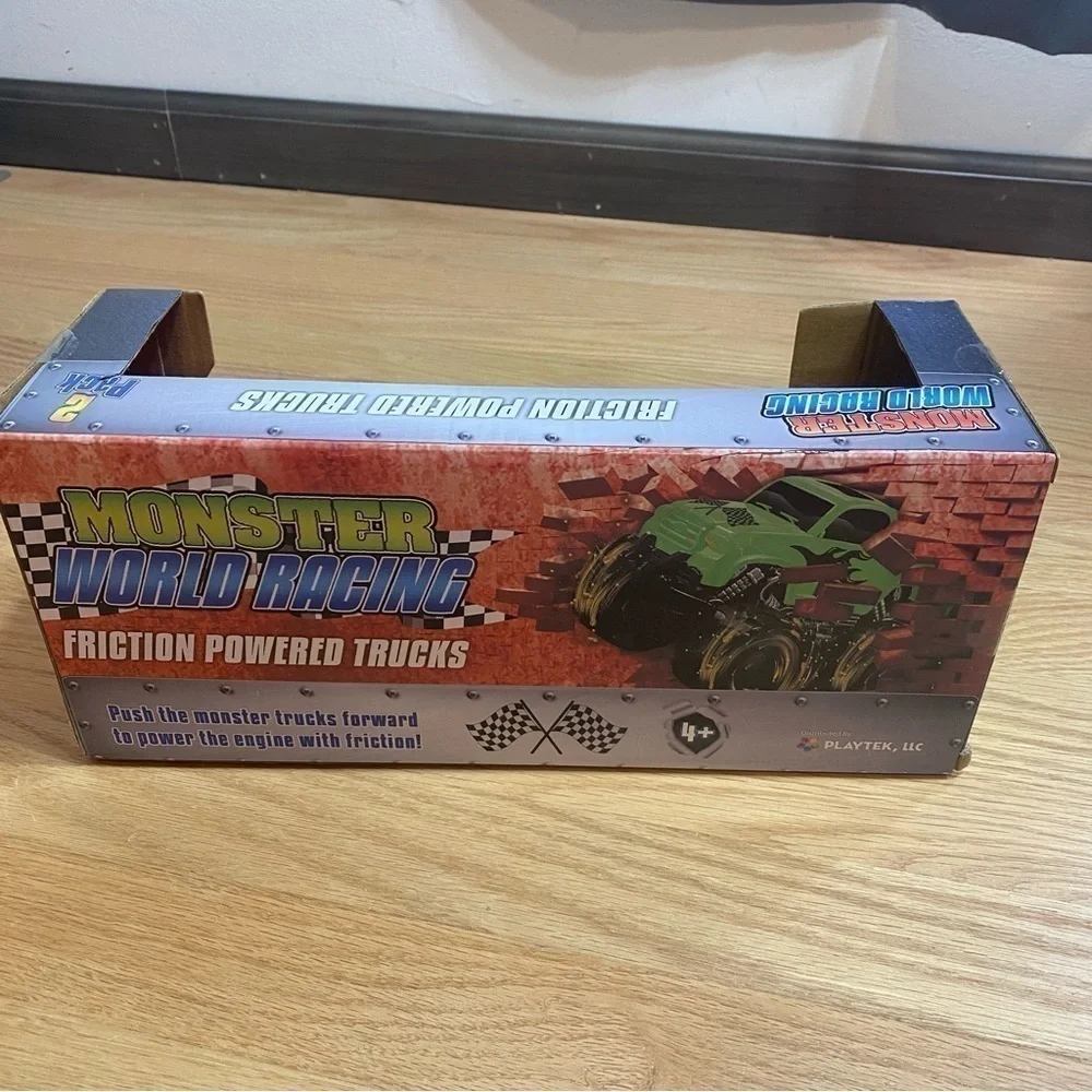 Monster Truck Push & Go World Racing Toys NEW Red Yellow Friction Powered Trucks